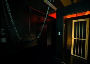This is our dark maze. Venture into the dark where anything could happen! Find your way around and discover who may be waiting for you in a corner, in the sling or cage.