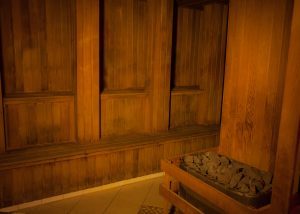 Our dry sauna pillared seating. Great for all types of discreet hide & play.