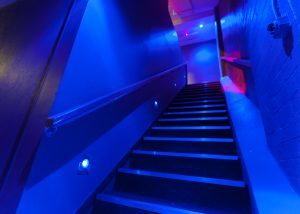 Our mood-lit stairway up to level 3