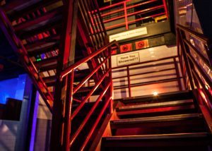 Our spiral stairs up to level 2. Hint: stand at the top and watch who enters and walks up the stairs. Very handy to know who's arriving ;)