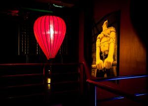Our mood lanterns at the top of the stairs leading to level 2