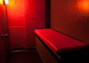 One of dozens of private rooms with various bed sizes & lockable door. Once you find someone and want privacy, go to one of these private rooms and lock the door behind you.