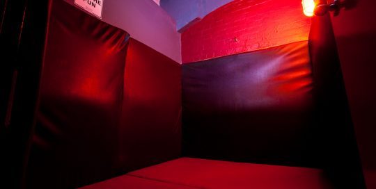 Wrestling room, padded floor and walls. This is our rough play area. With free condoms in every room so you can play safe at all times.