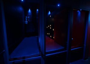 These 3 rooms are at knee height, so you climb into them. With glory holds at multiple heights, you can lie down, kneel or stand up and let the fun happen from the other side of the wall. Very sexy!