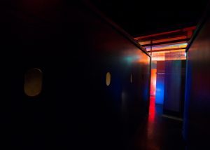 Level 3 suckatorium is very popular during our theme parties. Climb up the stairs to access the 4 glory holes or walk through the metal curtain to see who is waiting for you.