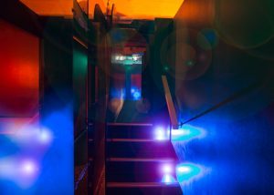 Level 3 suckatorium is very popular during our theme parties. Climb up the stairs to access the 4 glory holes or walk through the metal curtain to see who is waiting for you.