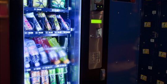 A vending machine on level one with cold drinks and snacks. Keep your fluids up and your energy up, you'll need it for the next 3 levels of fun ;)