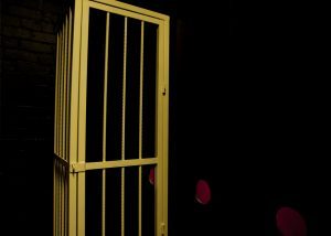 Cage next to the dark room.